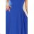 114-12 Flared Dress - Heart-Shaped Neckline - Royal Blue
