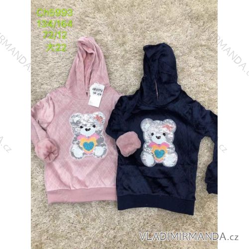 Sweatshirt warm velvet adolescent girls (134-164) SAD SAD19CH5993