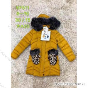 Girls' coat winter with hood and fur youth (8-16 years) SAD SAD19F511