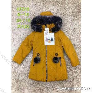 Girls' coat winter with hood and fur youth (8-16 years) SAD SAD19F516