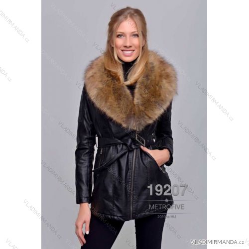 Winter leather jacket with fur (S-2XL) METROFIVE MET19007
