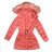 Jacket / coat winter quilted with fur kids adolescent girls (4-12 years) KUGO JK1802