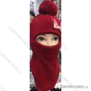 Balaclava winter hat with pompon baby girl (ONE SIZE) POLISH MANUFACTURING PV419286
