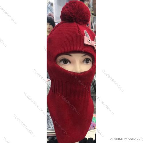 Balaclava winter hat with pompon baby girl (ONE SIZE) POLISH MANUFACTURING PV419286
