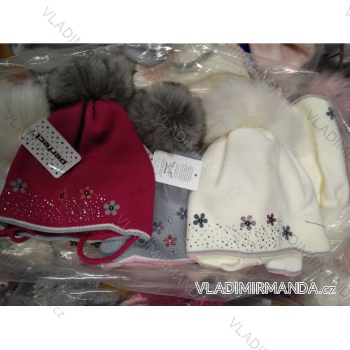 Baby winter warm cap for girls (3-8 years) PERFECT POLAND PRODUCTION PV919002