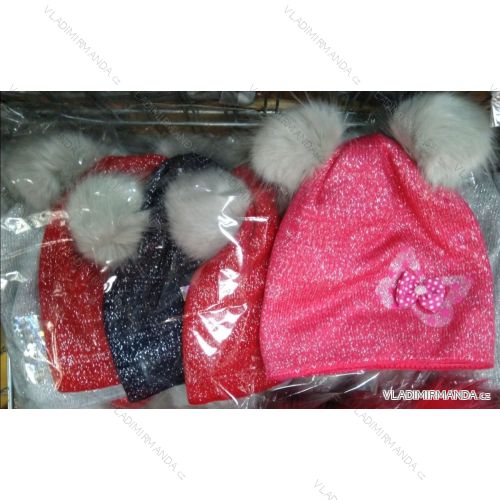 Girl's cap with pompons (9-16 years) POLAND MANUFACTURING PV419288
