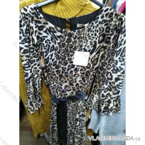 Leopard Pattern Long Sleeve Dress with Belt Women's (uni sl) ITALIAN FASHION IM919879

