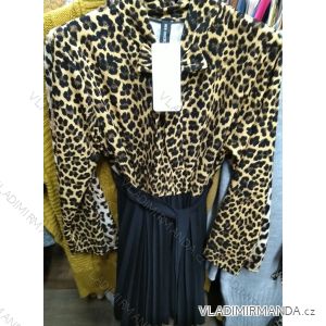 Leopard Pattern Long Sleeve Dress with Belt Women's (uni sl) ITALIAN FASHION IM919881
