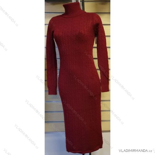 Women's Warm Turtleneck Dress with Pocket Long Sleeve Women's (uni sm) ITALIAN FASHION IM12190122
