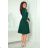 286-1 SANDY Flared Shirt Dress - Green
