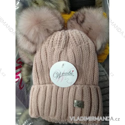 Winter hat with two pompons women (ONE SIZE) WROBI PV719040
