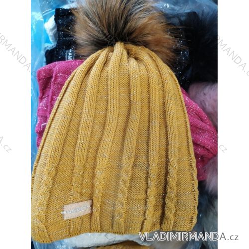 Winter hat with pompon womens (ONE SIZE) ANWER POL219043
