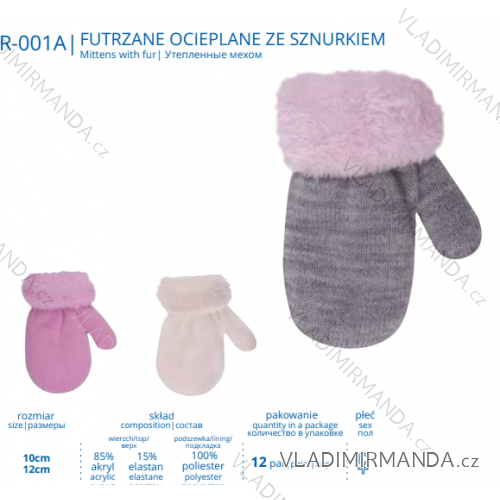 Girls' Mittens (10-12 cm) YoClub PV319R-001A
