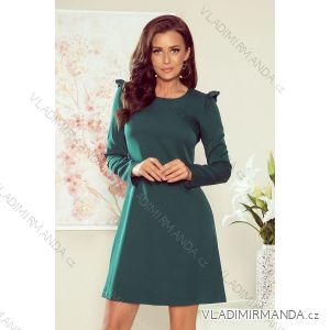 NELL Trapezoidal dress with frills - green
 NMC-264-1