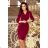237-2 KELLY Elegant dress with a neckline - burgundy
