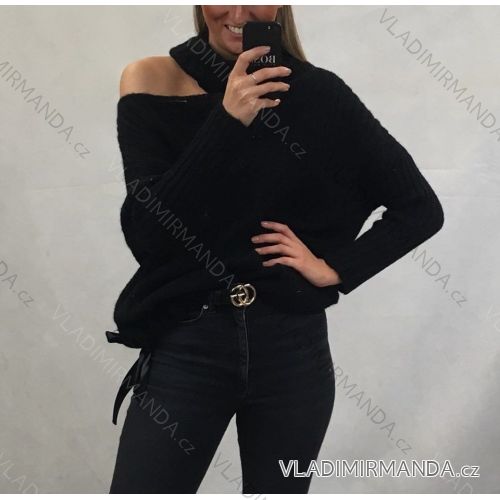 Women's sweater knitted sweater (uni sm) ITALIAN FASHION IMT19967 Black