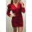 Women's Elegant Formal Long Sleeve Suede Suede (uni s / m) ITALIAN FASHION IM319956 red