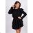 Dress with vertical flounces - dark powder pink