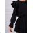 Dress with vertical flounces - dark powder pink