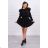 Dress with vertical flounces - dark powder pink