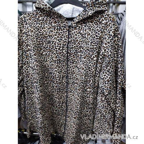 Leopard Sweatshirt Hooded Long Sleeve Ladies Oversized (xl-4xl) POLISH FASHION PM120010
