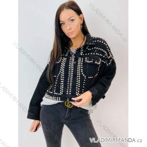 Spring denim jacket with studs women (s-xl) Polish moda JMK20002
