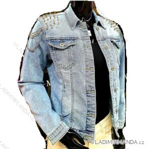 Jeans jacket spring with studs women (s-lx) Polish moda JMK20009
