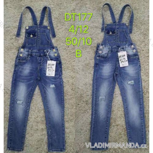 Jeans with bib children adolescent girls (4-12 years) SAD SAD20DT177
