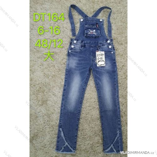 Jeans with bib children adolescent girls (6-16 years) SAD SAD20DT164
