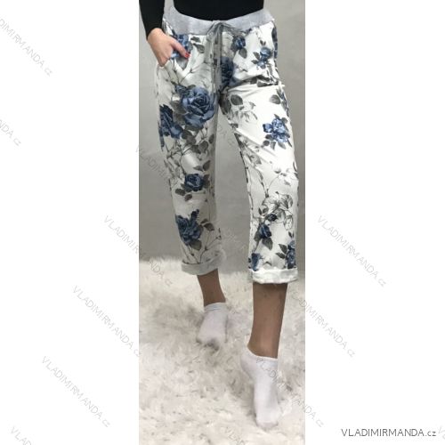 Sweatpants floral pattern long womens (uni s-m) ITALIAN FASHION IMC20019