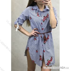 Long Sleeve Shirt Dress 3/4 Sleeve Ladies (uni m-xl) ITALIAN FASHION IM420047