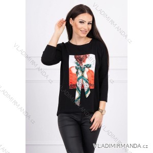 Blouse with 3D graphics Noteworthy white