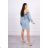 Stretch denim dress, bare shoulders S / ML / XL