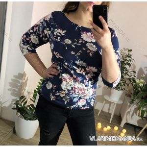 T-shirt with 3/4 sleeves flowers women (uni L-XL) Italian Fashion IM519071XL