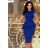 192-7 Elegant Midi Dress with Frill - Royal Blue
