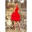 205-1 LAURA dress with lace - red
