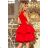 205-1 LAURA dress with lace - red
