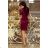 Lace dress with neckline - Burgundy color
