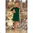 NEVA Trapezoidal dress with flared sleeves - dark green
