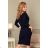 189-6 Sports Neckline Dress - Navy Blue
