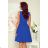 114-12 Flared Dress - Heart-Shaped Neckline - Royal Blue
