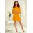 228-7 LUCY - Pleated Comfortable Dress - Mustard Color
