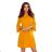 228-7 LUCY - Pleated Comfortable Dress - Mustard Color

