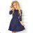 Globed Dress with 3/4 Sleeve - Blue Jeans 49-3
