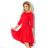 Dress with 3/4 Sleeves and Long Back - Red 90-4
