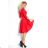 Dress with 3/4 Sleeves and Long Back - Red 90-4
