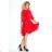 Dress with 3/4 Sleeves and Long Back - Red 90-4
