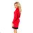 129-3 JUSTYNA dress with three zippers - red + black zippers
