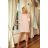 190-1 MARGARET dress with lace on the sleeves - pastel pink
