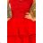 200-4 CHARLOTTE - Exclusive dress with lace neckline - RED
